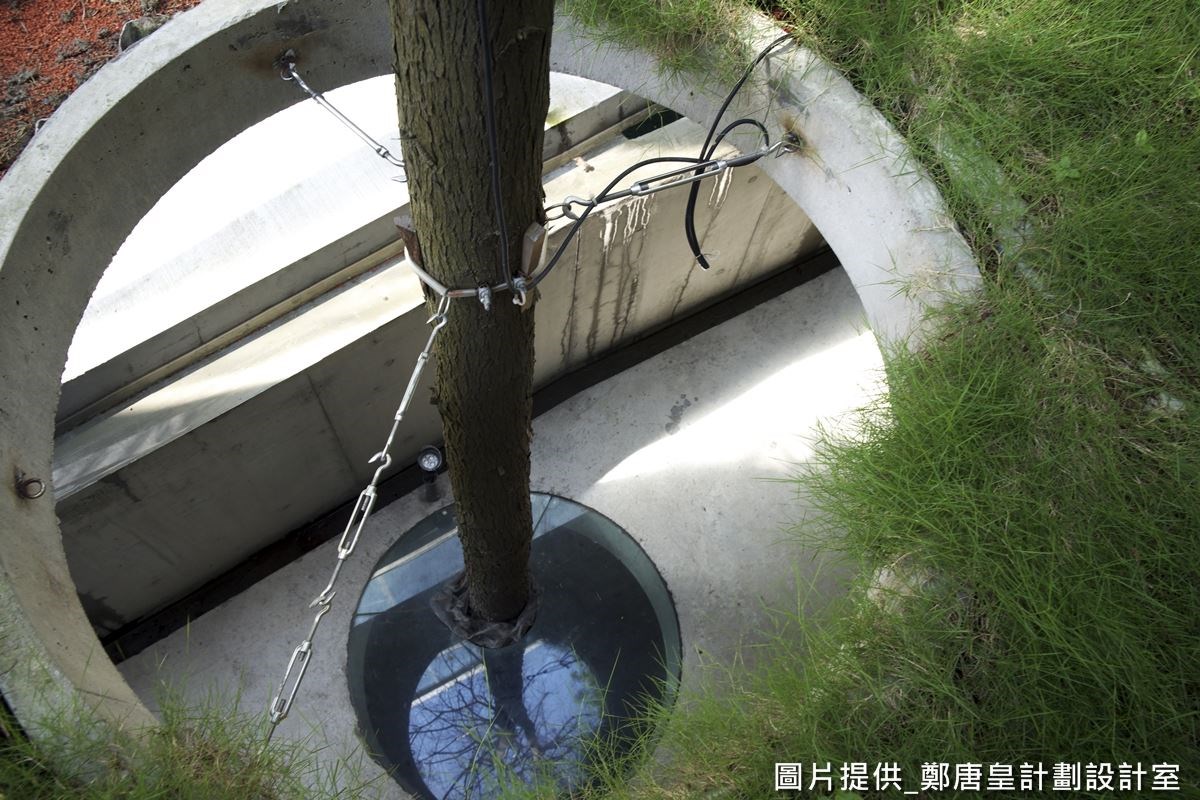 綠色草坪規劃特殊循環系統,分導雨水並可儲放水分,即便多天不下雨,也讓底部的樹木得以吸收水分,獲得灌溉。 綠色草坪規劃特殊循環系統,分導雨水並可儲放水分,即便多天不下雨,也讓底部的樹木得以吸收水分,獲得灌溉。