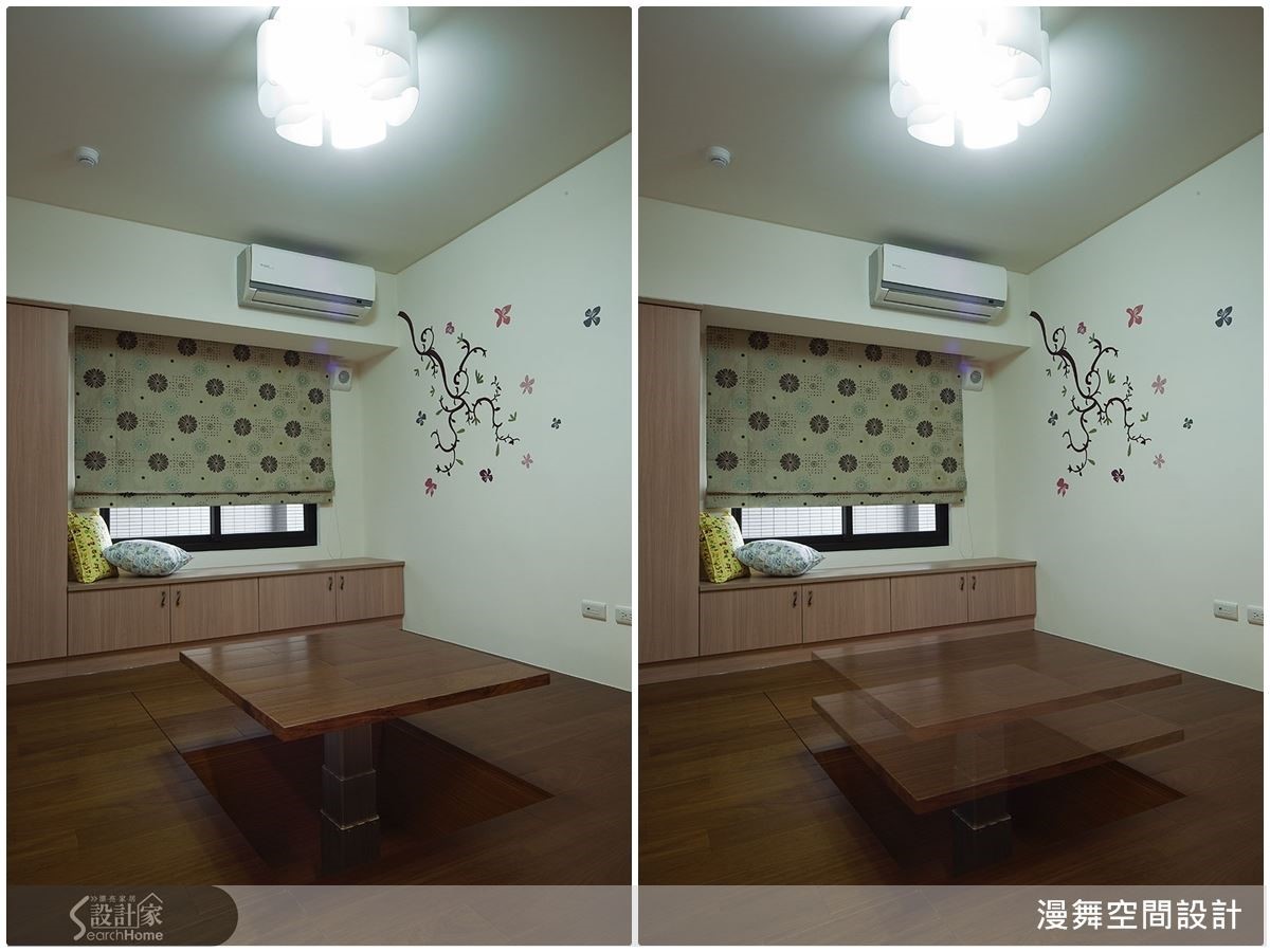 結合電動升降桌設計,可以讓和室空間的使用更多元靈活。(看完整案例:漫舞_09_台北縣) 結合電動升降桌設計,可以讓和室空間的使用更多元靈活。(看完整案例:漫舞_09_台北縣)