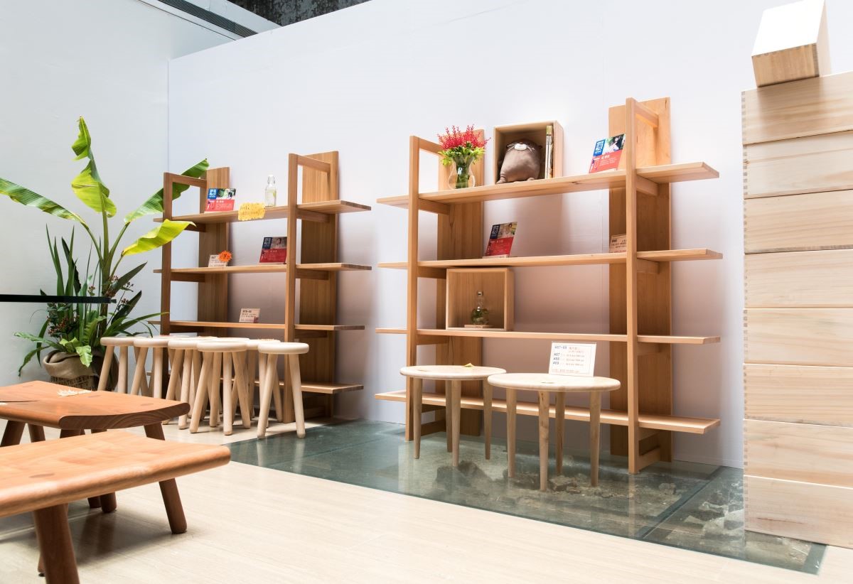 2017年玉東卡本特木工班師生聯展,展場一角。 2017年玉東卡本特木工班師生聯展,展場一角。