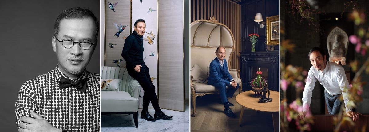 (左起)_知名設計師邱德光、吳濱、時尚大師馬來西亞 Jimmy Choo周仰傑、花藝大師凌宗湧 (左起)_知名設計師邱德光、吳濱、時尚大師馬來西亞 Jimmy Choo周仰傑、花藝大師凌宗湧