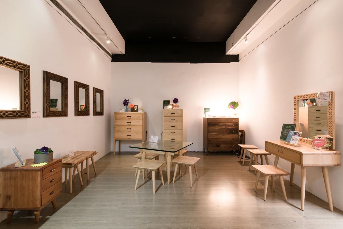 2018年玉東卡本特木工班師生聯展,展覽現場。 2018年玉東卡本特木工班師生聯展,展覽現場。