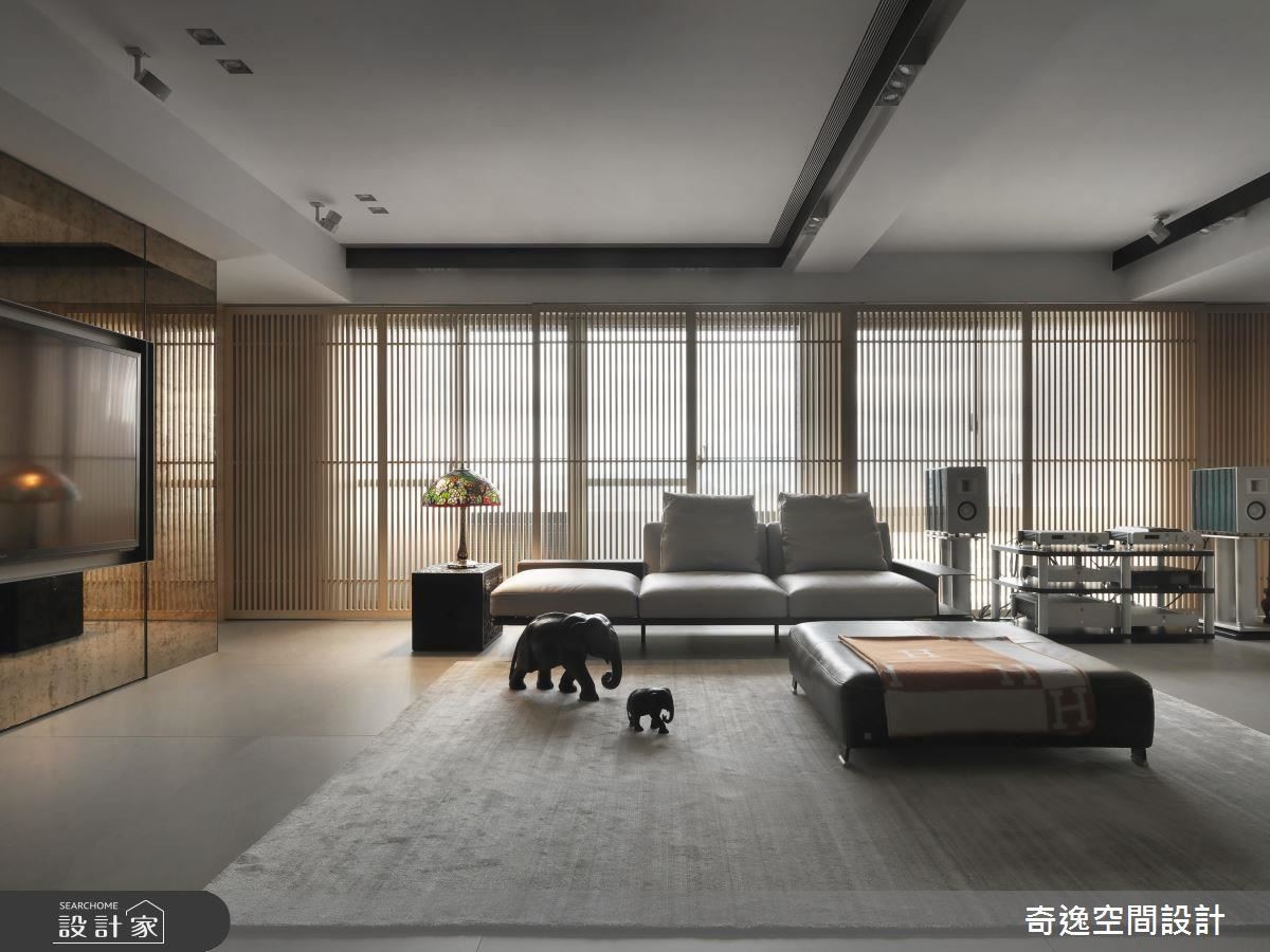 壁面格柵設計,虛化窗外建築景,並讓自然光透入,創造明亮舒適氛圍。 壁面格柵設計,虛化窗外建築景,並讓自然光透入,創造明亮舒適氛圍。